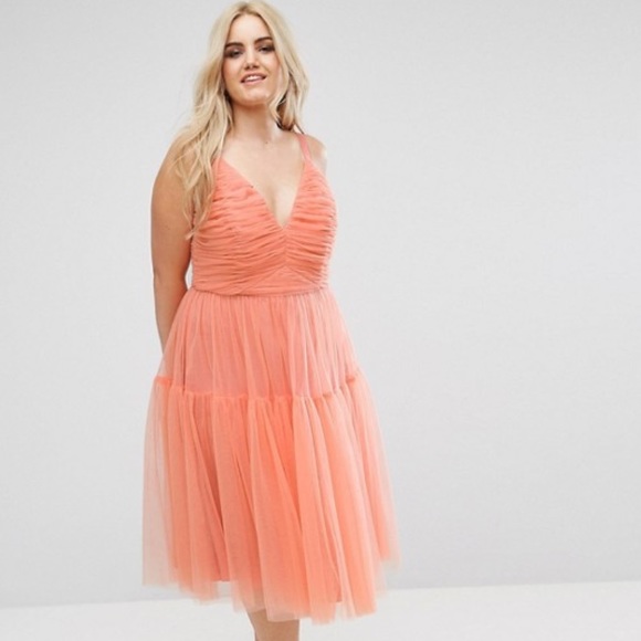 tulle midi prom dress